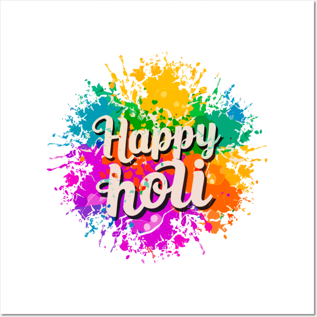 Happy Holi Celebration India Hindu Matching Men Women Kids Wall Art by AimArtStudio